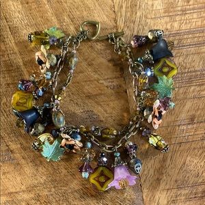 Vintage Style Floral Charm Bracelet